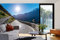 Vlies Fototapete STRAßE IN DEN ALPEN 375 x 250 cm (inkl. Kleister) - Vlies Tapete, Wandtapete, Wandbilder - Tapete für Wohnzimmer Schlafzimmer, Büro, Küche - Montagefertig