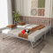 FULLJOJOR Tagesbett mit Ausziehbett, Metall Twin Size Tagesbett mit Pop Up Ausziehbett, Twin Day Bed Sofa Bett für Erwachsene Gäste, Robuste Stahl-Lattenstütze, Keine Federbox erforderlich