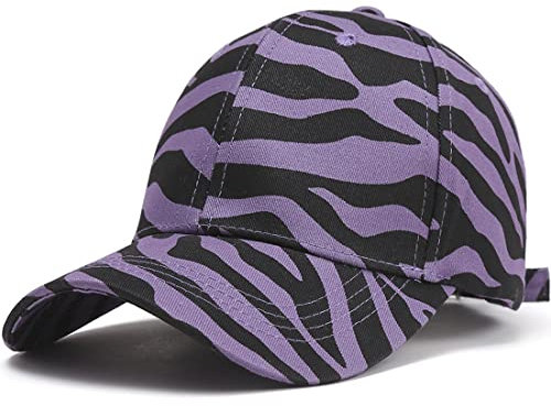 Yixda Baseball Cap Unisex Sonnenhut Baseball Mützen Verstellbar Outdoor Sonnenschutz Kappe (Zebra Lila)