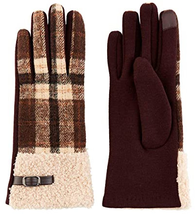 Mud Pie Damen Plaid Boucle Handschuhe, Braun, Einheitsgröße
