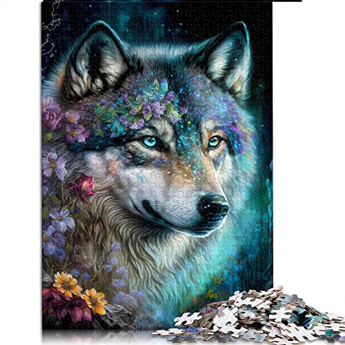 Puzzles für Erwachsene 1000 Teile Schönes Wolf Puzzle für Erwachsene Holzpuzzle Lernspiel Herausforderung Spielzeug (Größe 50x75cm)
