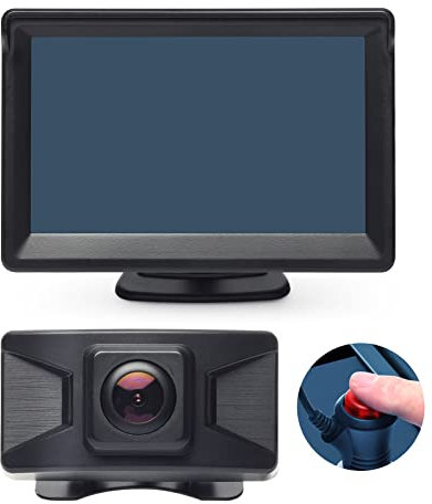 720P HD Wireless Reversing Camera 5 Inch LCD Monitor Video Recorder Security DVR Kit Rear View Parking Camera for Car Van Tractor Camper Trailer