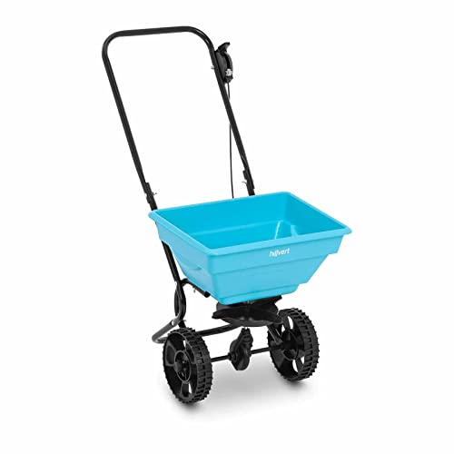 hillvert HT-TEMPLE-1N Spargitore 16 l 16 kg controllabile tramite manico in acciaio plastica per semi, fertilizzanti, sabbia, sale spargitore per fertilizzanti, centrifuga, spargitore a mano