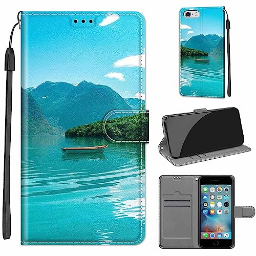 TOMYOU Schutzhülle für iPhone 6/6S, PU-Leder, Brieftaschenformat, Standfunktion, kompatibel mit iPhone 6/6S Handyhülle (Boot)