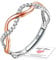 Rose Gold Infinity Sterling Silver Ring, Silver Rings for Women Girls Adjustable Thumb Rings Women, Cubic Zirconia Eternity Wedding Promise Ring Rose Gold Jewellery Gifts for Her