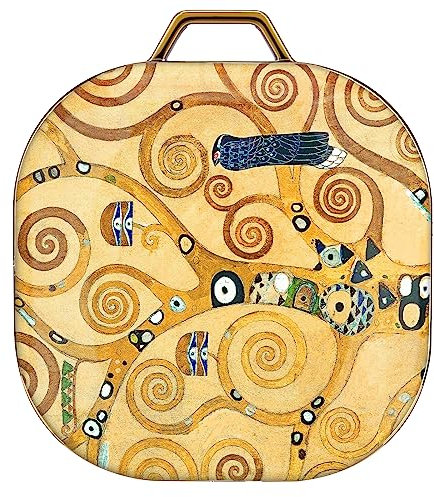 Berkin Arts Compatible with Samsung Galaxy Buds 2/Pro/Live Case Rose Gold Hard Cover with Keychain Arts Yellow Elegant Floral (Tree of Life by Klimt)