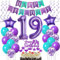 Deko 19. Geburtstag Mädchen, Luftballons 19 Geburtstag deko Mädchen lila, Geburtstagsdeko 19 Jahre Mädchen Dekoration, Ballon 19. Geburtstag Mädchen lila Tortendeko 19. Geburtstag deko Mädchen