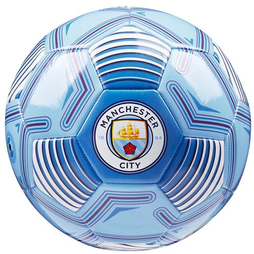 Manchester City F.C. Ballon de Foot Taille 3, 4 ou 5, Ballon Officiel du Club, Idée Cadeau pour Fan de Foot (Bleu, Taille 3)