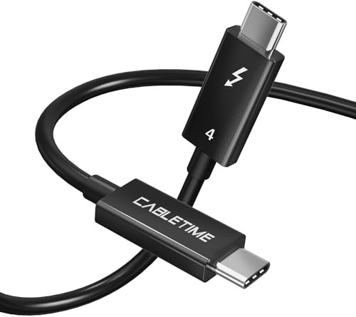 [Intel Certified] Thunderbolt 4 Cable 40Gbps/100W/5A, Thunderbolt 3 Cable Compatible with New MacBook Pro, ThinkPad Yoga, Alienware 17 and More(2.6FT /0.8M)