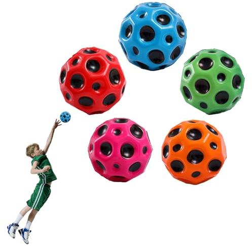 Feliciay 5 Stück Space Jump Ball Moon Ball, Sprünge Gummiball Hohe Springender Gummiball 7cm Mini Bouncing Ball EIN Knallendes Geräusch Machen Bouncy Balls for Kid Gift Party