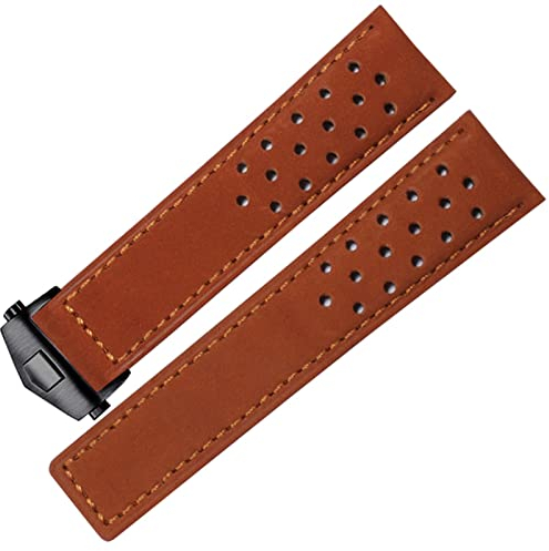 vkeid Echtes Lederarmband für Tag Heuer Uhrenarmband Faltschließe 20 mm 22 mm Rindsleder-Uhrenarmbänder