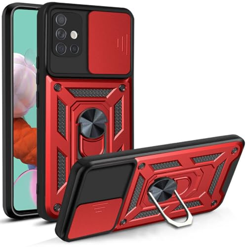 Handyhülle für Samsung Galaxy A51 | Stoßfest & Kratzfest | Mit Kameraschutz, Anti-Fingerabdruck & robustem Panzerschutz-Design | Rot