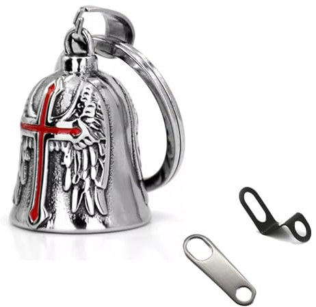 Motorradglocke Wächter Glocke Aufhänger guardian bell Geschenk oder Schlüsselanhänger Silber Rostfreier Stahl(E)
