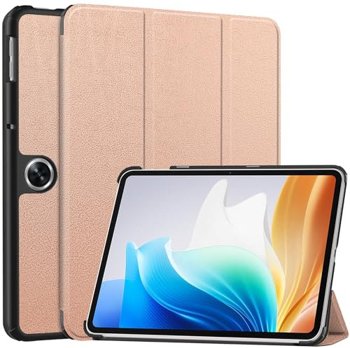 RanTuo Tablet Funda para OPPO Pad Neo, Piel de PU, Delgado, a Prueba de Polvo, Funda para Tablet Resistente a Caídas para OPPO Pad Neo.(Oro Rosa)