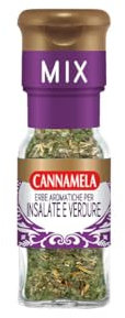 Cannamela - Linea Oro Mix, Erbe Aromatiche per Insalate e Verdure, Confezione da 7g. Mix con Erba cipollina, Cipolla, Origano, Dragoncello, Timo e Aglio