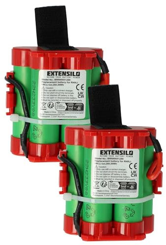 EXTENSILO 2X Akku kompatibel mit Gardena R80, R70Li, R40, R70, R50, R40Li, R50Li, R38Li, R45Li, 124562, R75Li Rasenmäher (3000mAh, 18V, Li-Ion)