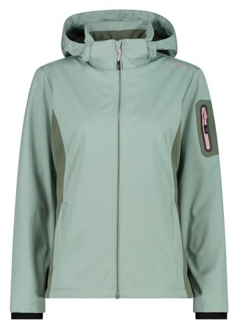 CMP Softshelljacke für Damen mit abnehmbarer Kapuze, Softshelljacke für Damen, Jade, XXS