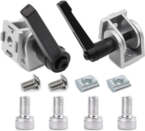 2 Stück Gelenkverbinder, Gelenk Aluprofil 3030 Nut 8, Einstellbarer Winkelverbinder, aus Zinklegierung Flexibler Scharnier 180 ° Drehbereich, mit Klemmhebel, Montagezubehör für Aluprofil