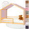 Lovely Hippo Hausbett Himmel - 100% Baumwolle Betthimmel Hausbett aus Musselin - Bett Vorhang Kinderbett - Himmelbett Vorhänge für 80x160 & 90x200 (Blütenblatt/Gold, 97 x 402cm, Ohne Tasche)