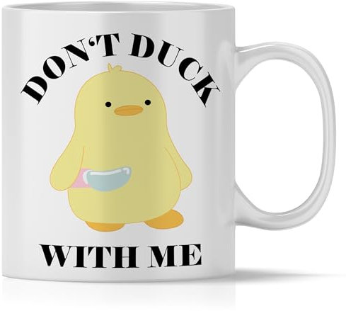 mindmonkeys® Dont duck with me Meme Tasse mit Spruch | Tasse Ente Messer | dont duck with me | Lustige Tassen Ente Lustige Sprüche | Geschenk für Kollegen | Dont duck with me | Keramik 300 ml