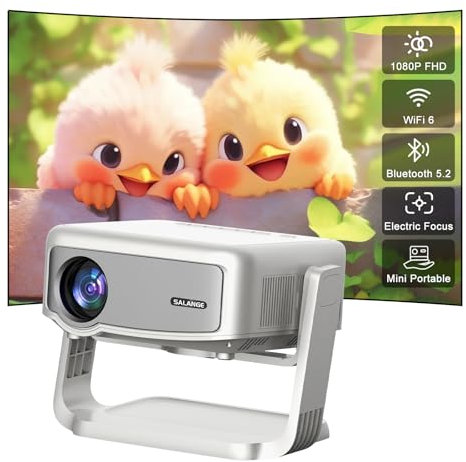 [Electric Focus & Keystone ] Eroshoo Mini Projector 4K,Portable Smart Projector with WiFi 6 Bluetooth,1080P video Proyector 4k Built-in Andorid Apps,360° Rotatable Outdoor Movie Projector for Bedroom