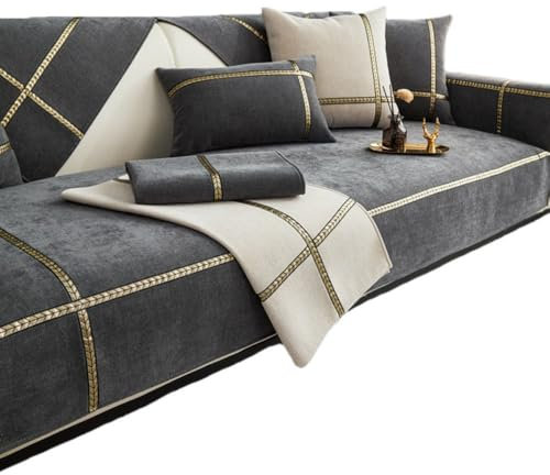 YWQJL Sofabezug Ecksofa Stretch Ohne Armlehne U Form 2 Sitzer 3 Sitzer Sofaschoner rutschfest Sitzfläche I Form Ecksofa Wasserdicht Katze Für Hunde Sofa Überzug(#7,110x160cm)