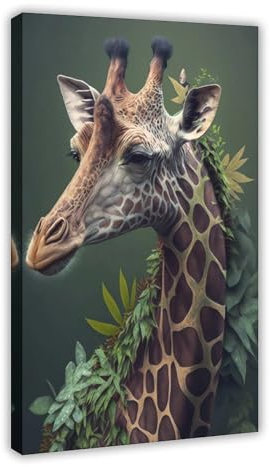 CSESTCGN Giraffen-Dschungel-Kunst-Poster, Leinwand-Poster, Wandkunst, Dekordruck, Bild Gemälde für Wohnzimmer, Schlafzimmer, Dekoration, 40 x 60 cm