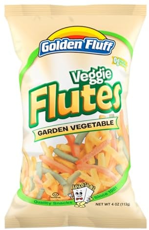 Golden Fluff Potato Straws Kosher Certified Low Fat Potatoe Flutes 2 x 113gr (Large, Vegetable)