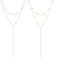 JAWUZ 2 Stück Lange Y-Kette Damen-Mehrreihige Halskette Edelstahl in GoldSilber,Schmuck für Frauen,Elegante Lange Kette für Damen,Ketten Set,Einfacher Silberchmuck Goldschmuck
