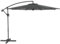 Outsunny Parasol déporté octogonal rabattable diamètre 3 m parasol de jardin avec pied en croix gris foncé