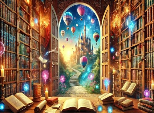 Yunlus Jigsaw Puzzles for Adults 1000 Pieces Impossible Hard Difficult Challenging Puzzles for Adults Teens 1000pc Puzzle Magical Castle Bookshelf Stories Jigsaw Puzzle 1000 Pieces 28 x 20 inch