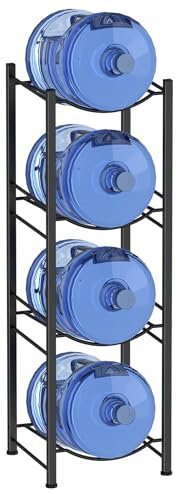 Water Cooler Jug Rack, Heavy Duty Water Bottle Holder Storage Rack Water Bottle Organizer 5 Gallon Water Dispenser, 5 Gallon Water Jug Holder for Kitchen,Living Room (4-Tier)