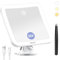 Auxmir Miroir Grossissant Lumineux 30X avec Ventouse, Miroir Maquillage Grossissant 2000mAh Rechargeable, 3 Modes Éclairage 40 LED, Écran Tactile, Forte Ventouse Ajustable à 360°, Salle de Bain Voyage