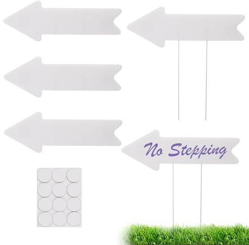 5 Pièces Panneaux de Flèches Directionnelles avec Piquets,Panneaux de Cour Vierges Flèches de Jardin pour mariages, fêtes, réceptions, décorations,45x13 cm