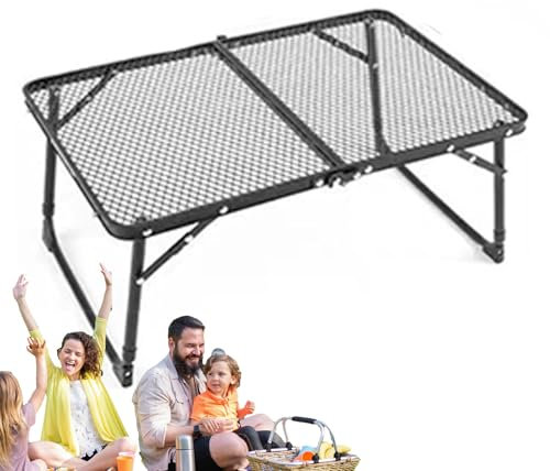 Celuicion Table de barbecue de camping, table de barbecue pliable, non antidérapante, station de cuisson lourde, portable, pour camping-car, camping, hayon, fête, balcon, barbecue
