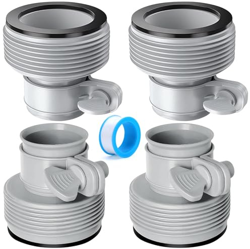 XUHN 4PCS Poolschlauch Adapter Schlauchadapter Pool Adapter B Poolschlauch Verbinder Austauschbare Gewindekragen 1,5 Zoll Schlauchadapter für Pool-Schlauch