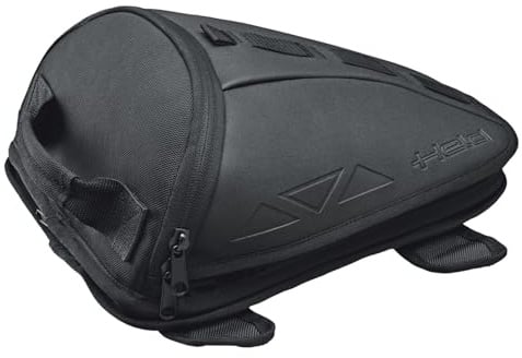 Held Tenda 2 Motorrad Hecktasche und Tankrucksack - Vielseitige Tanktasche mit verstellbaren Schultergurte - 6L Volumen, Nylongewebe, 100% Wasserdicht durch Regenhaube, Schwarz