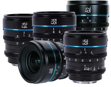 Objectif cinéma SIRUI Night Walker 35 mm T1.2 (équivalent 16 mm, 24 mm et 55 mm), Compatible avec Les appareils Sony FX3, ZV-E1, LUMIX GH5, GH6, S52 et S1 II.(55mm,L-Mount)