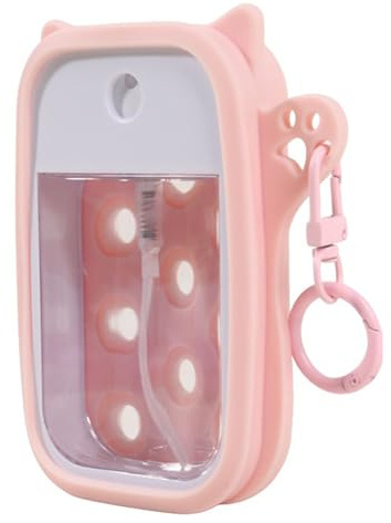 Flacon de Gel Hydroalcoolique | Souple et Portable avec Anneau Porte-Clés | Porte-Flacon de Désinfectant pour Main | pour Déplacements École Bureau Sac à Main Fille Femme