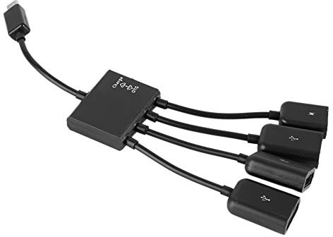 Naroote MICRO USB HUB OTG Alimentazione Cavo Host di Ricarica Lettore di Cavi Convertitore per Prestazioni Stabili con Interruttore per MICRO USB HUB OTG per MID/UMPC/e-book,