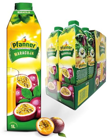 Pfanner Maracuja Getränk im Vorratspack – Fruchtig-exotischer Geschmack mit Vitamin C – 15% Fruchtgehalt (8 x 1 l)