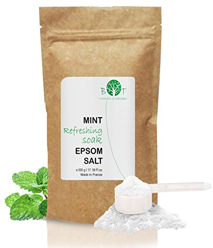 Refreshing Bath Salt, Foot Soak, Epsom Salt with Peppermint Oil, 6X More Effective, Exfoliating & Invigorating | Nail Fungus Treatment | Athlete's Foot Relief 500g