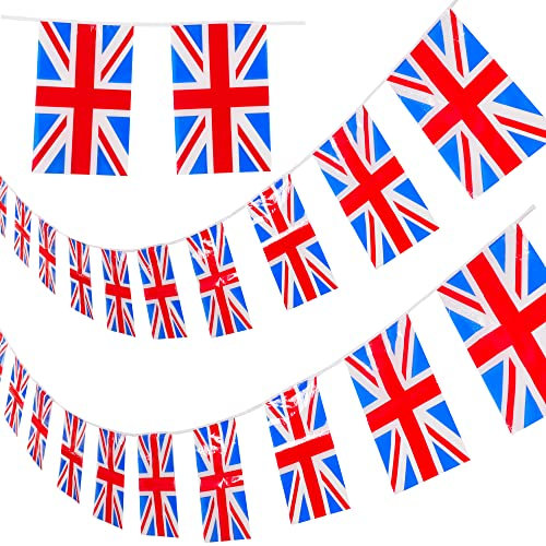 Toyland® 10 Metre Union Jack Bunting 20 Flags Perfect For British Celebrations - His Majesty the King British Decorations - VE Day Parties