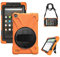 RLTech Funda Carcasa para All-New Fire 7 Tablet (9th generación - 2019 Release) - Tres Capas con función Atril Incorporada Shockproof Híbrido Resistente Case para Amazon Fire 7, Naranja