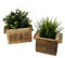 Spetebo Holz Pflanzkasten im 2er Set - 18x18 und 14x14 cm - Deko Blumenkasten Pflanztopf Blumentopf Kräutertopf