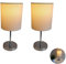 2 Stück Nachttischlampe, LED Tischlampe Tischleuchte mit Stoffschirm (weiß) für Schlafzimmer, Wohnzimmer, Arbeitszimmer, Beistelltisch incl. 3W LED (2Stk. Tischleuchten weiß)