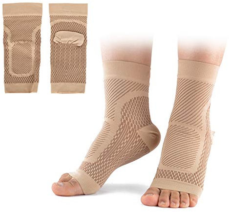 Alomejor 1 Paar Plantarfasziitis Socken Outdoor Sport Kompressionssocken Fußgelenk Bandage für Fußlinderung Schmerzen Knöchelschutz Gelenkschutz(S/M-Knöchelschutz Hautfarbe)