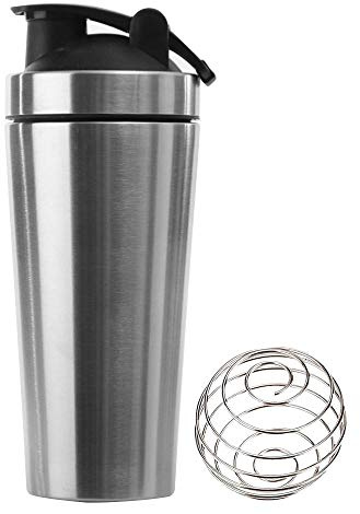 KAIYAN Stainless Steel Protein Shaker Cup, Protein Powder Shaker, 1L Large Capacity, Diet Shakes Mixing Bottle, Leak-proof Fitness Shaker, Training Water Bottle, To Go Drinking Cup, Silver