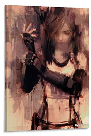 ZHENGDONG Poster, Final Fantasy Tifa Lockhart, Leinwand-Kunstposter und Wandkunstdruck, modernes Familienschlafzimmer, 40 x 60 cm