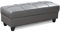 Visco Therapy Zinc Grey PU Leather Ottoman Bench. Living Room Furniture. (Grey, Ottoman Bench)